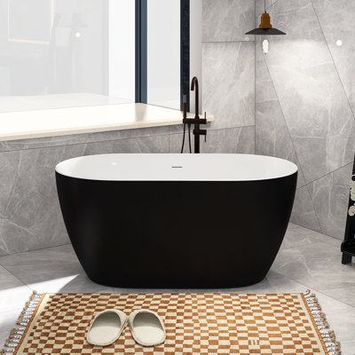 51'' x 27.5'' Freestanding Soaking Acrylic Bathtub