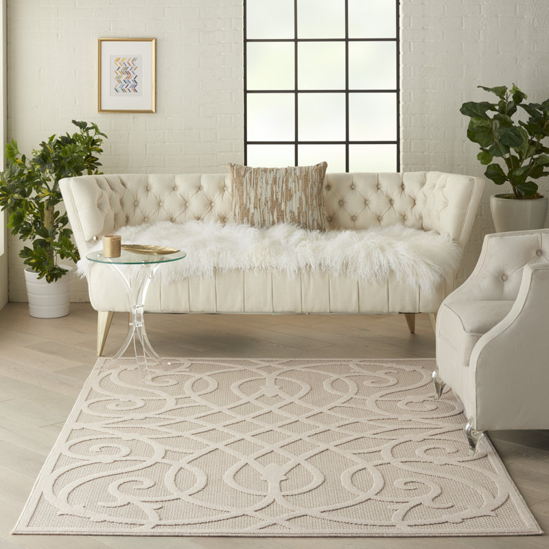 Yajat Geometric Indoor / Outdoor Rug, Rectangle 5'3" x 7'3"