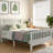 Solid Pine Full Size Platform Bed With Paneled Headboard And Footboard, No Box Spring Needed, Clean White