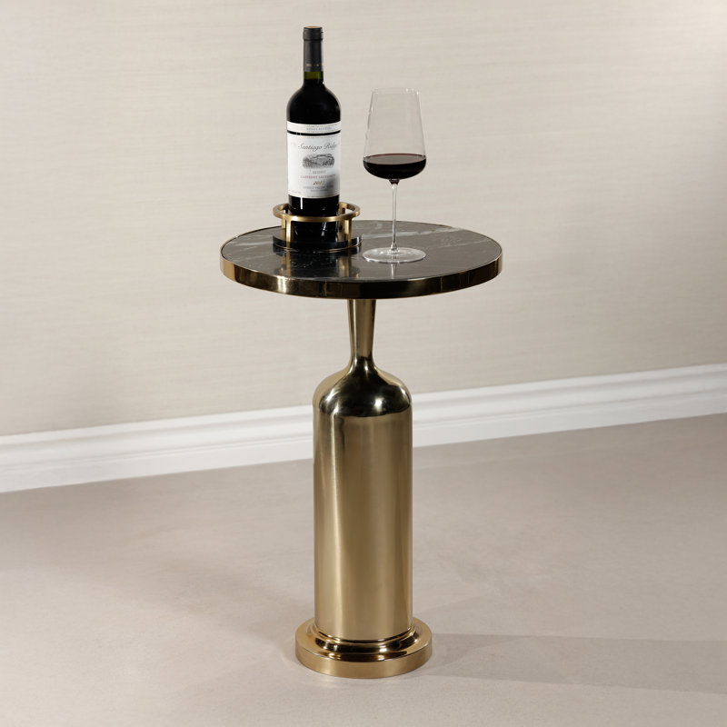 Nomad Polished Gold Marble Accent Table