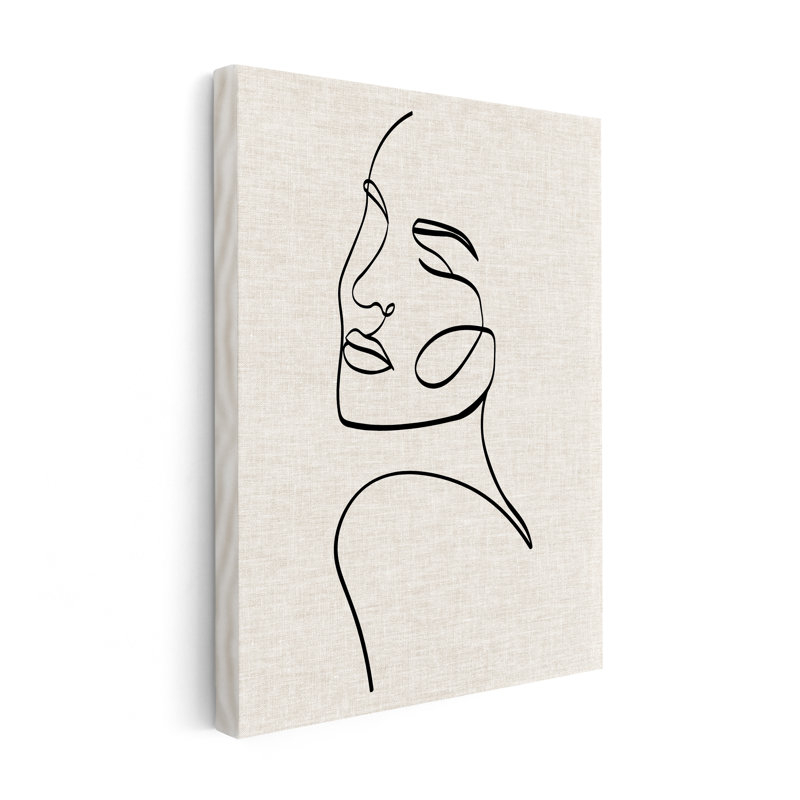 Woman Face Outline No2, Unframed, Canvas, 11"H x 14"W