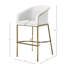 Tabouret de bar moderne de 31 po en similicuir blanc, structure dorée, tabouret à deux hauteurs pour îlot de cuisine, patins réglables en acier, rassemblements confortables