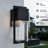 Alvime 14.4" H Modern Outdoor Wall Mount Lantern with Seedy Glass Shade-1090492980
