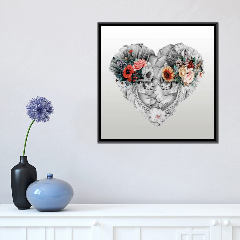 "Forever Love II", impression sur toile, H 37 po x l 37 po x P 1,5 po, Toile avec cadre noir, Pas de tapis