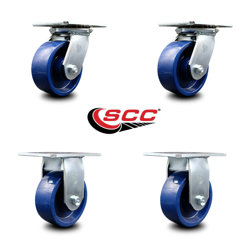 4 Piece Solid Polyurethane Caster Set