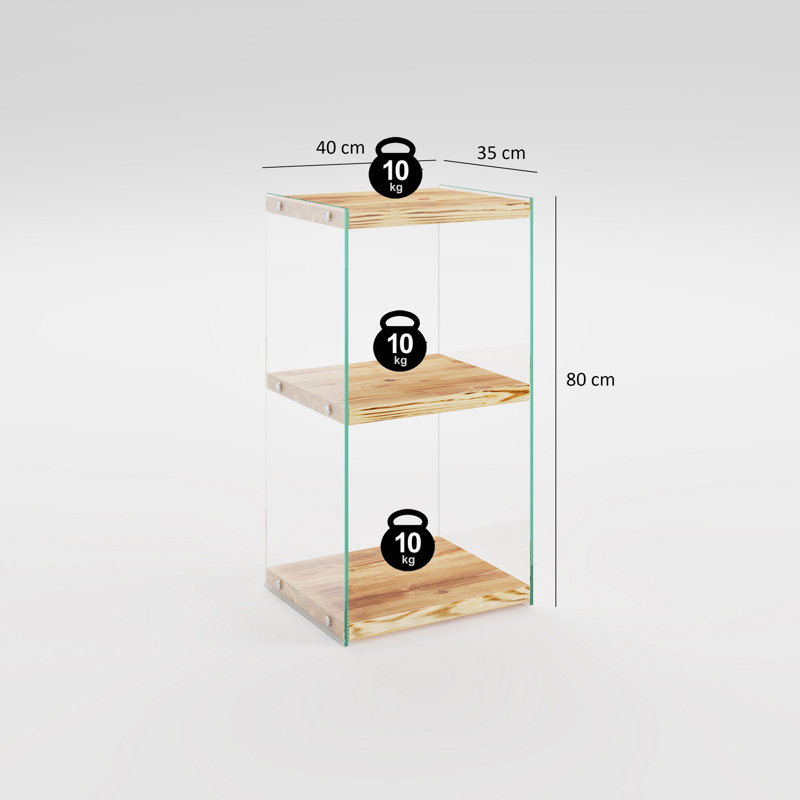 Bibliothèque standard en verre H 31,5 "x l 15,7" Emilien