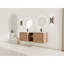 Meuble-lavabo mural 60 po avec lavabo en céramique blanche et tablettes de rangement et 2 portes à fermeture en douceur, contreplaqué-129864851-129864852