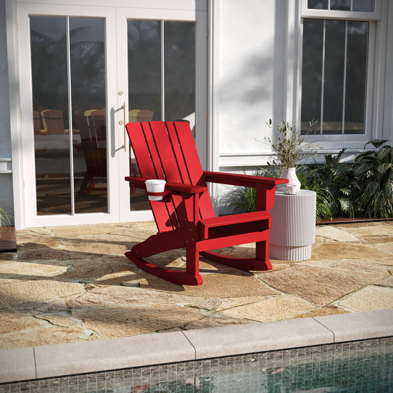 Collis Plastic / Acrylic Rocking Chair, Red