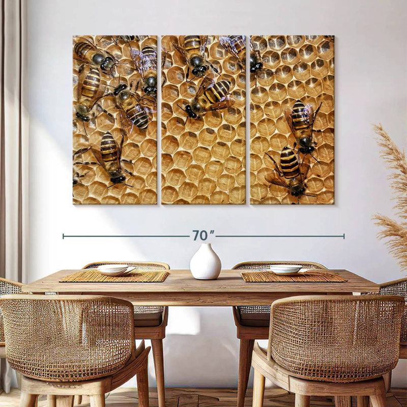 Brampt Honeycomb Bees, 42" H x 65" W