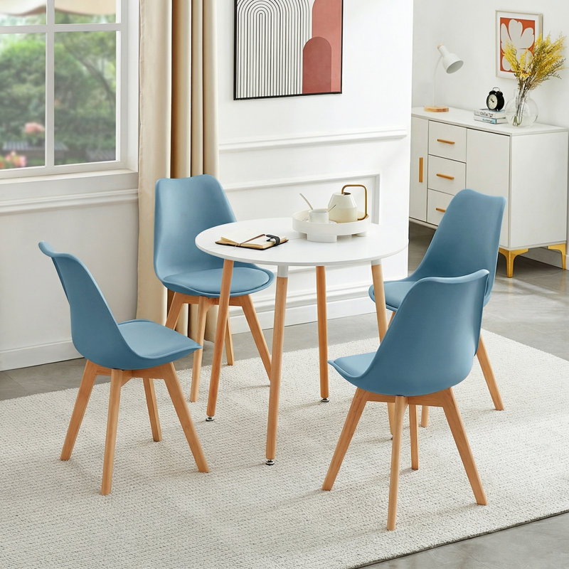 4 - Person Dining Set, White, Air Force Blue