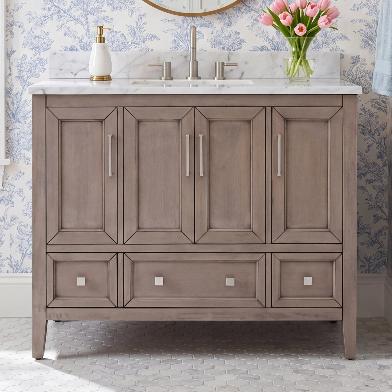 Murrieta 43'' Single Bathroom Vanity, Gray Oak