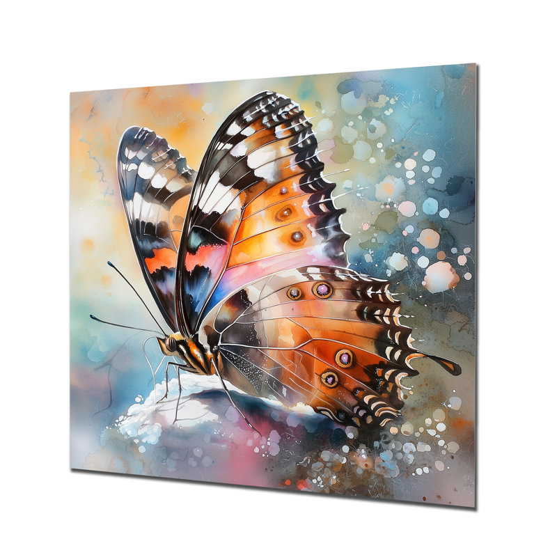 Papillon, ailes de l'été II, animaux, décoration murale en métal, H 29 po x l 29 po x P 0,84 po