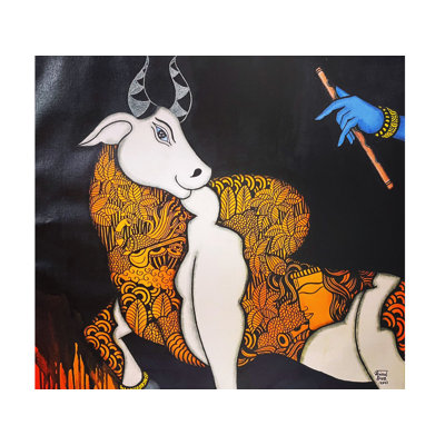 Abhivyakti - air de Krishna | Peinture de Mrinal Dutt