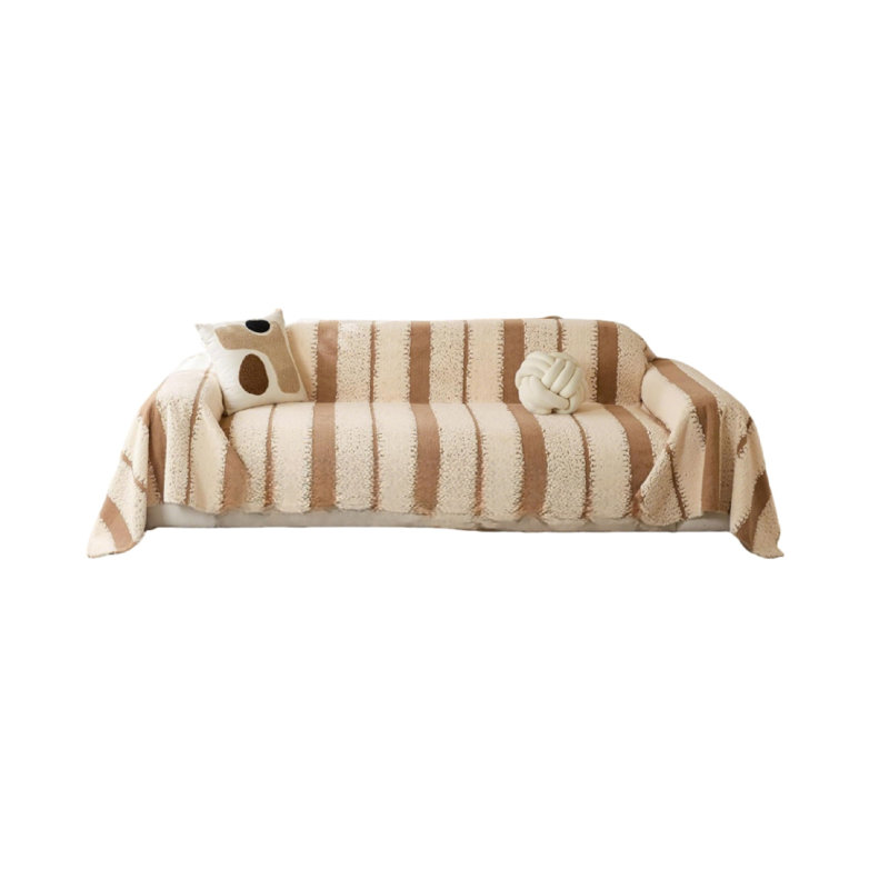 Cotton Box Cushion Sofa Slipcover, Beige