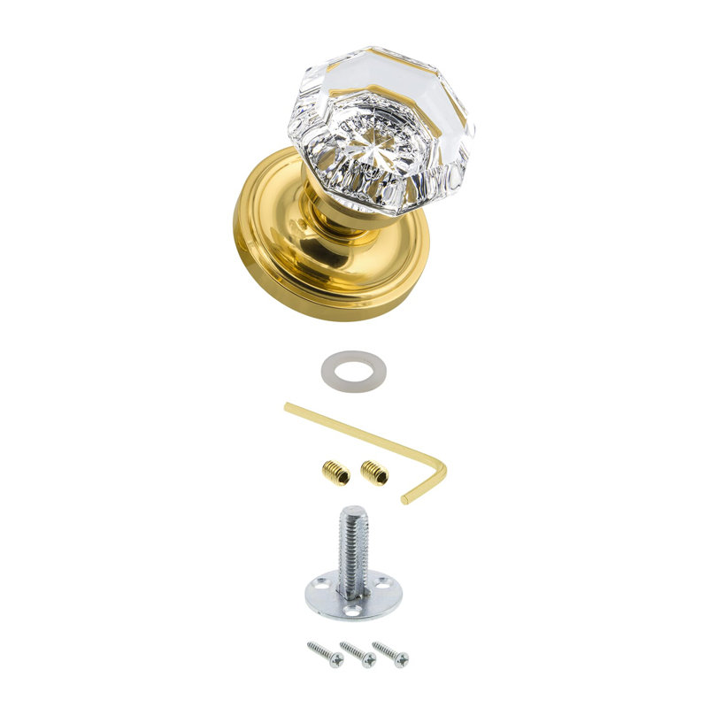 Classic Rosette with Waldorf Door Knob, 2-3/4”, Polished Brass