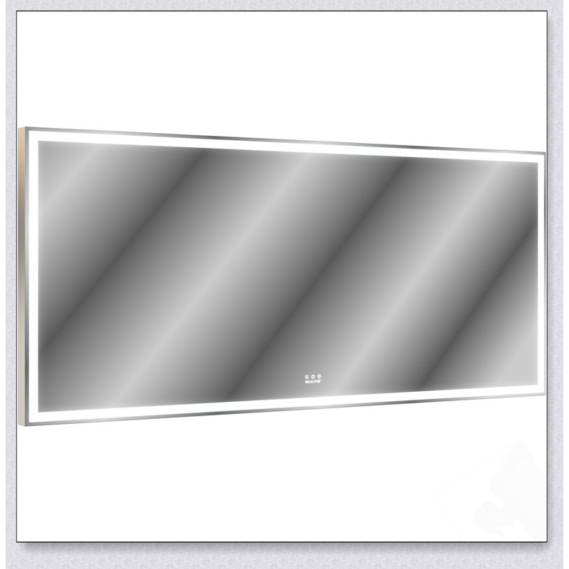 72X32 Inch Oversized LED Bathroom Mirror With 3 Color Modes, Aluminum Frame, And Full-Length Lighted Design For Modern Interiors