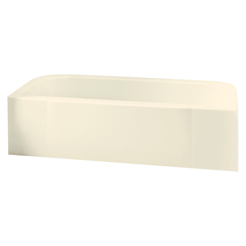 60'' L Soaking Bathtub, High Gloss Biscuit, Left