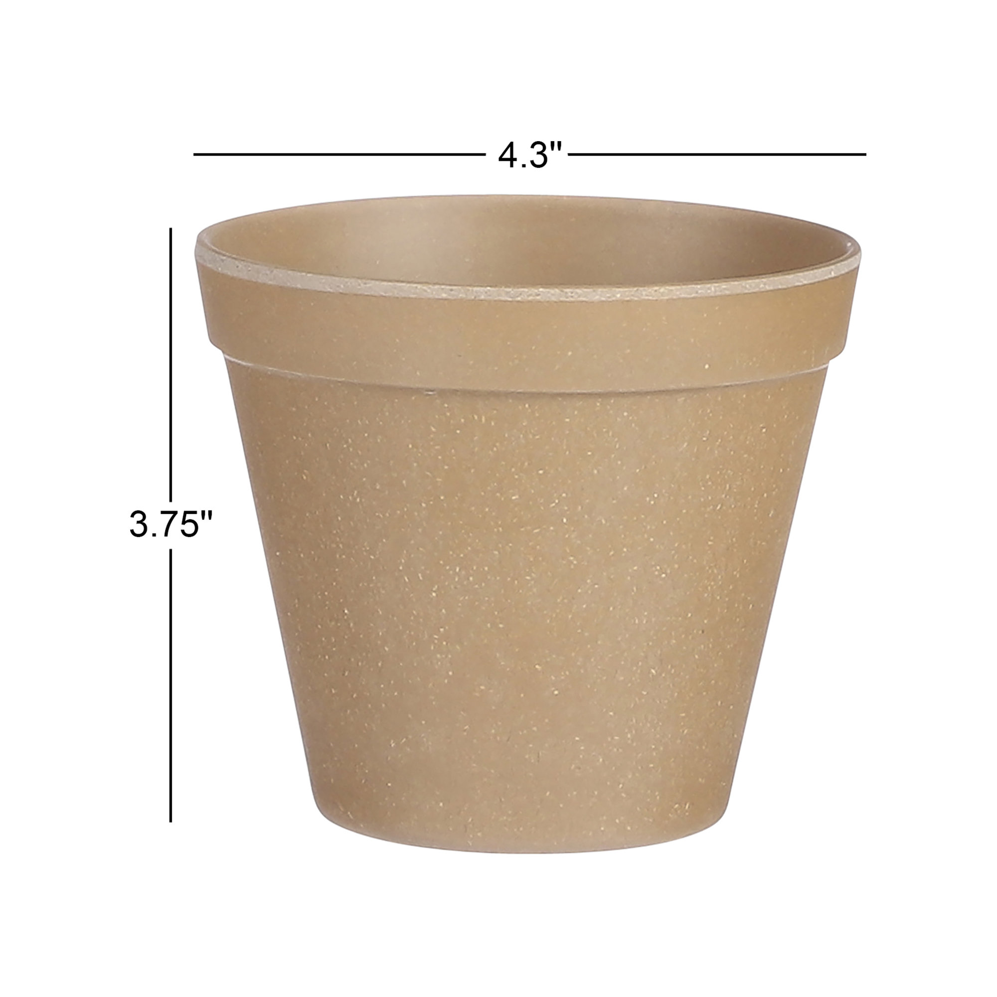 Brendan Pot Planter, Tan, 3.75" H x 4.3" W x 4.3" D