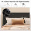 Structure de lit plateforme tapissier pour la chambre à coucher, cuir de polyuréthane noir de jais, grand lit, pas de sommier tapissier requis-129462619-129462620
