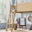 Lit mezzanine simple peu encombrant, rangement moderne en bois aggloméré pour la maison