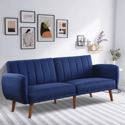 Argene 76" Upholstered Tight Back Convertible Sofa