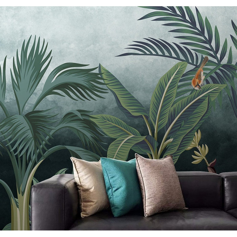 Papier peint exotique tropical Flamingo Jungle, L 9 po x l 15 po