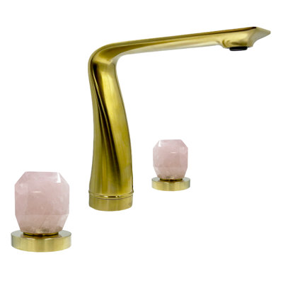 Susanna Widespread Faucet 2-handle Brass Bathroom Faucet with Pink Crystal Handles