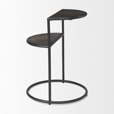 Solid Wood Frame End Table with Storage
