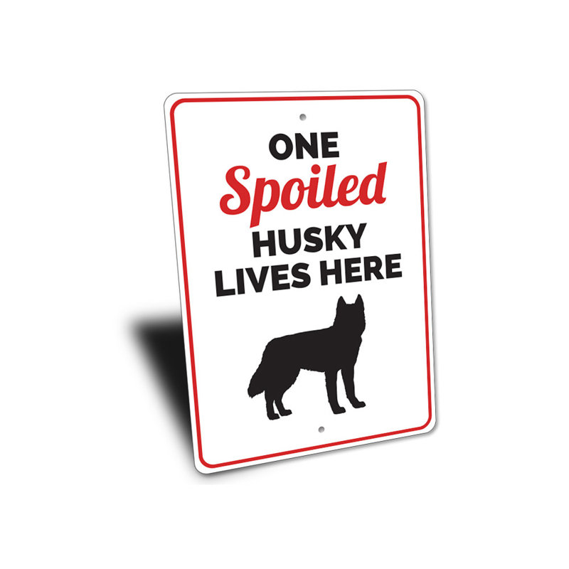 Plaque en aluminium «Husky gâté», H 14 po x l 10 po x P 0,04 po