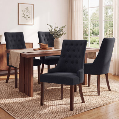 Chaise d'appoint rembourrée en bois manufacturé et massif Gailord