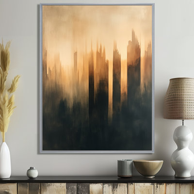 Toile de formes modernes, art mural abstrait beige, Boska