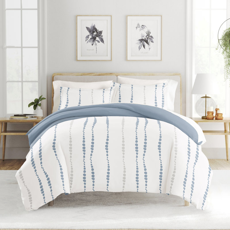 Ensemble de housse de couette 3 pièces à motif ultra doux - Serenity, Simple / simple TG, Marine Urban Vibe