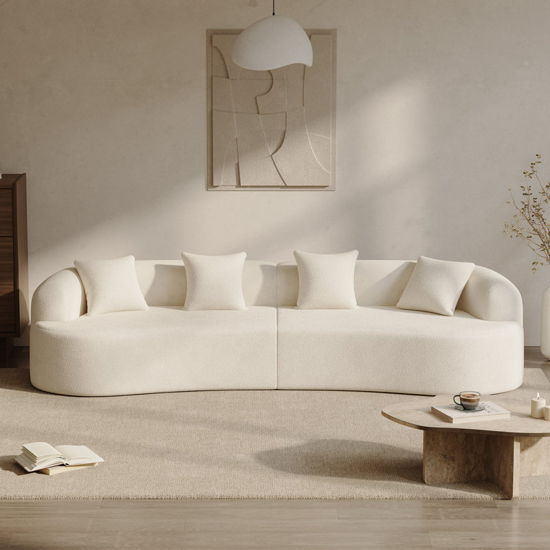 Canapé incurvé désossé en mousse à haute densité et sans assemblage requis, H 24,8 po x l 130,7 po x P 40,16 po, 4