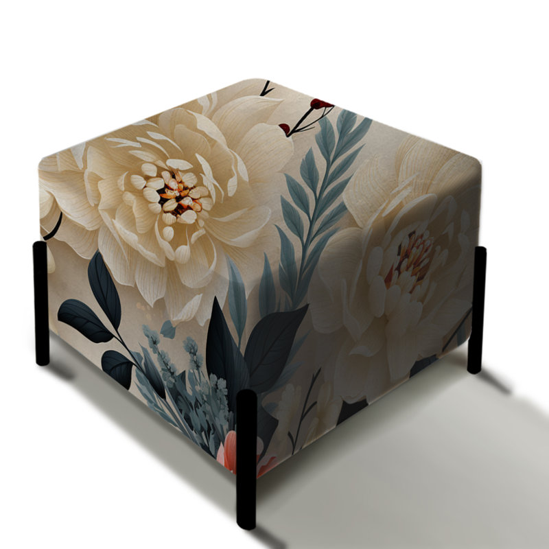 Boho Floral Eclecticism - Repose-pieds carré floral