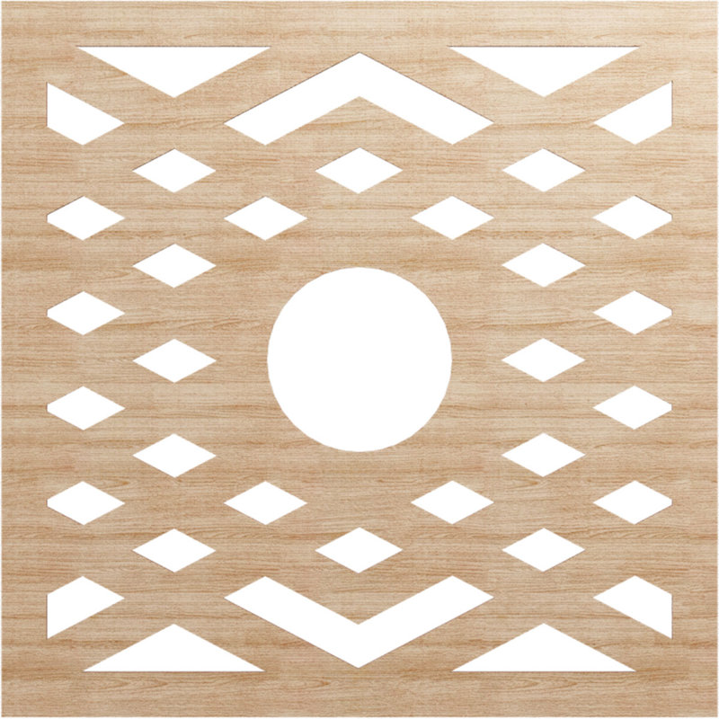 Médaillon de plafond à chevrons, H 36 po x l 36 po x P 0,38 po, Aulne