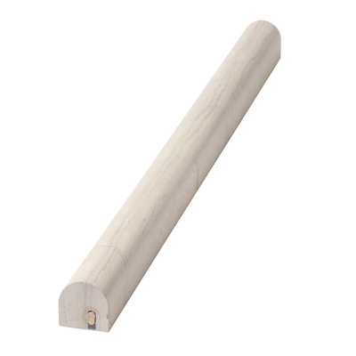 Oyster 0.75" x 12" Polished Marble Pencil Liner Tile Trim in Grey
