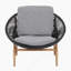Chaise longue d'extérieur en osier de style Papasan, osier avec coussin, ensemble de 2-115717616-115717618