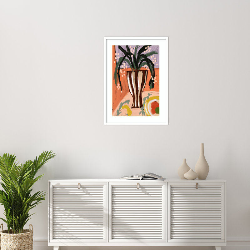 Oksana Floral Still Life No 3 by Treechild Wood Framed Wall Art Print, White, 33" H x 24" W