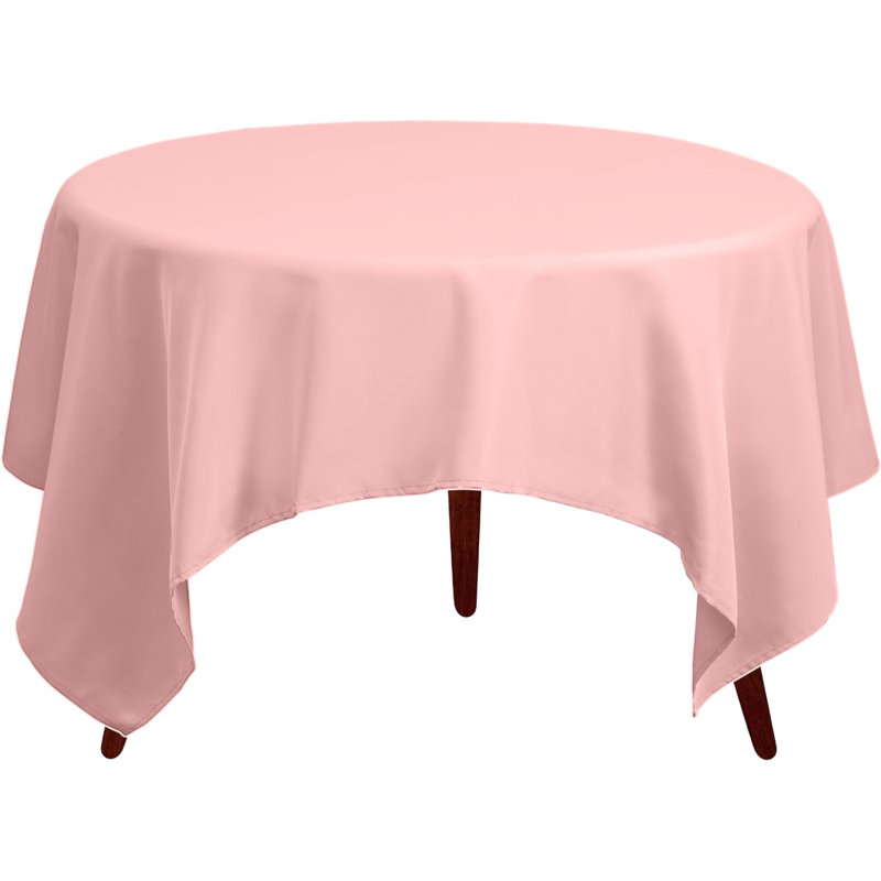 Amilliana Square No Pattern Polyester Tablecloth, 52" Square, Pink
