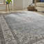 Traditional Light Blue Washable/Stain Guarded Area Rug -819136520
