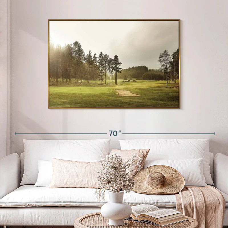 Arbres de terrain de golf, 46 po x 31 po, Cadre flottant doré
