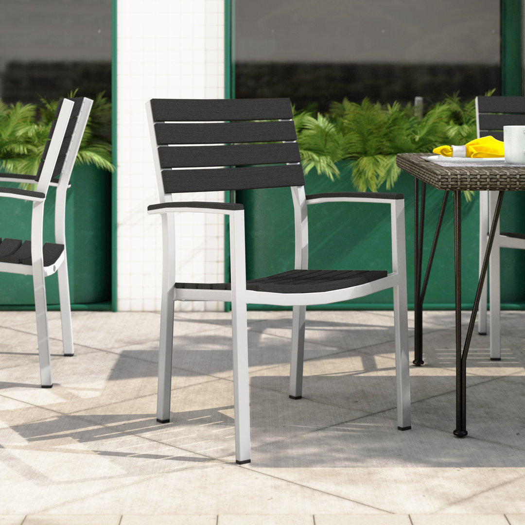 Vienna Aluminum Outdoor Stacking Dining Armchair (Set of 4) DecoScape 