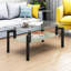 Table basse rectangulaire en verre noir