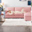 Canapé modulaire en chenille peu encombrant, design moderne rose pour la maison