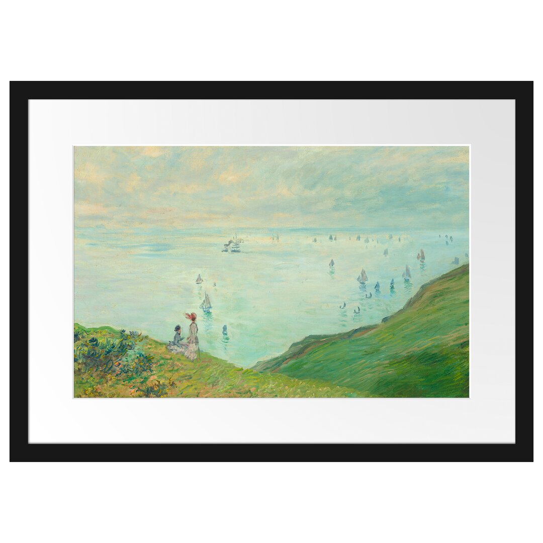 Gerahmter Kunstdruck Cliffs near Pourville von Claude Monet