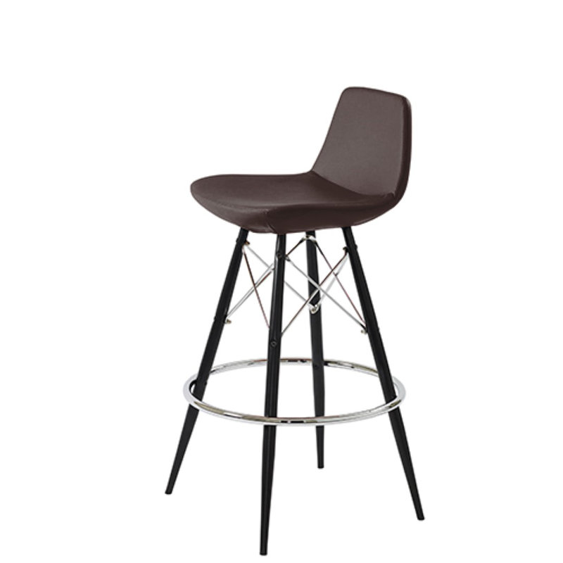 Tabouret de bar et de comptoir Shinn, Noir, Brun, Tabouret de bar (siège d'une hauteur de 29 po)