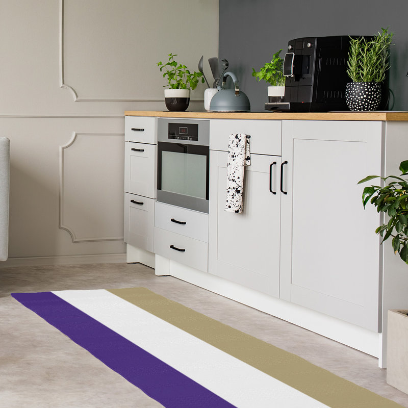 Tapis mauve/beige, Tapis de couloir 2 pi 6 po x 8 pi
