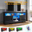 135×35×65cm TV Cabinet,RGB LED Top Plate with Glass Shelves,Stand for TVs up to 55"-262672485