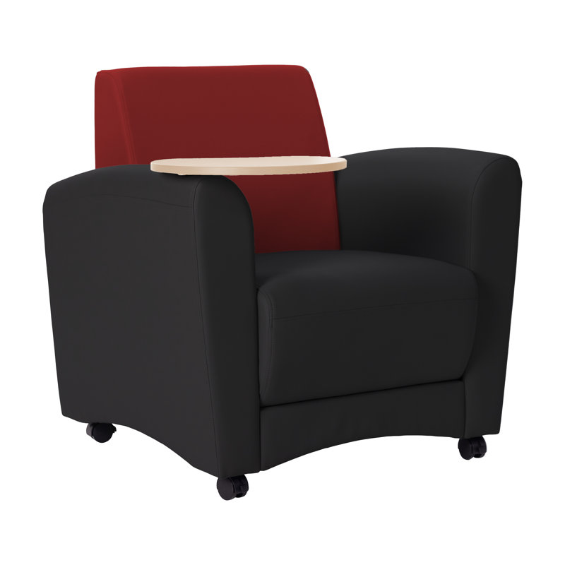 Chaise rembourrée Pro Series, Noir / rouge / grain d'érable