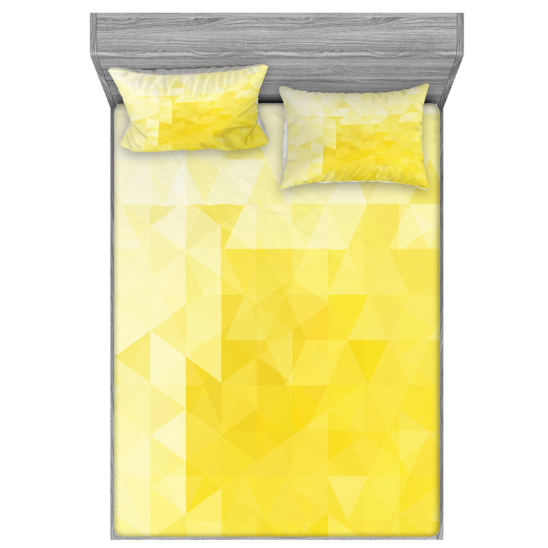Microfiber Geometric Sheet Set, Full Sheet Set with Fitted Sheet
